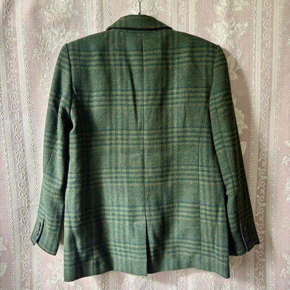 Loft Women's Green Houndstooth Blazer - Picture 2 of 8